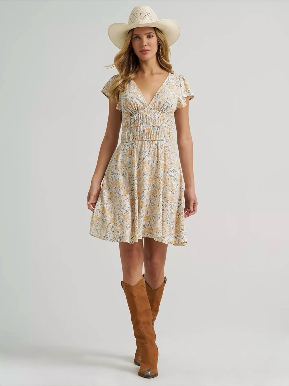 NWT Wrangler Medium Retro Floral Prairie Fit & Flare Dress